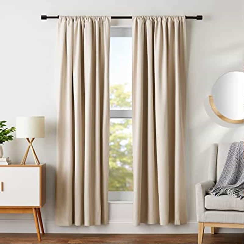 Fancy Linen 2 Panel Faux Silk Blackout Curtain