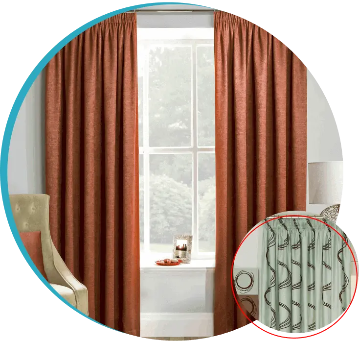 high quality Pencil pleat curtains