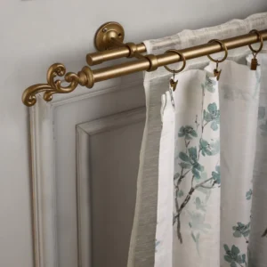 Andalus Duo Extendable Double Curtain Rods With Abstract Finial & Brackets